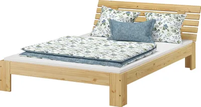 Produktbild von Französisches Bett 140 x 200 Kiefer massiv Bettrahmen Zubehör wählbar V-60.67-14-Tinaohne Zubehör