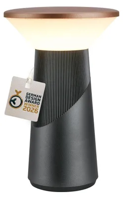 Image de Briloner Lampe de table LED sans fil 15 x 24 cm 2,6 W 200 lm 2700 K blanc chaud dimmable design award anthracite - Lampe de chevet salon chambre balcon