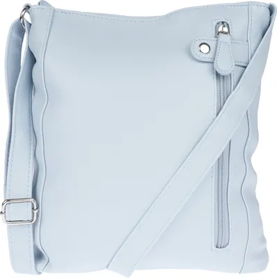 Produktbild von Damen Tasche Schultertasche Umhängetasche Crossover Bag Leder Optik Handtasche Hellblau