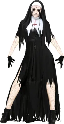 Produktbild von ANTCOOL Damen Halloween Nonne Kostüm Cosplay Cosplay Vampir Dämon Kostüm
