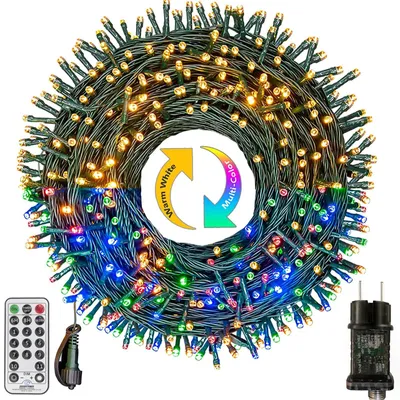 Productafbeelding van Verlichting voor buiten, kerstboom, 30 meter, 300 LED's, warm wit en kleurrijk, met 11 verschillende lichtmodi