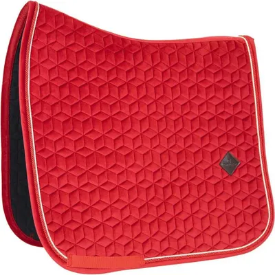 Image de Chabraque de dressage Kentucky Horsewear Velvet, rouge, taille Cob