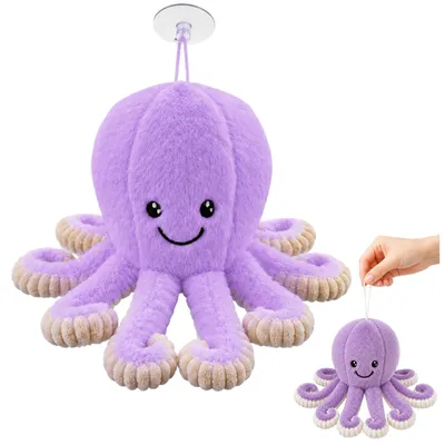 Produktbild von Plüsch-Oktopus mit Saugnapf, lila, 16 cm