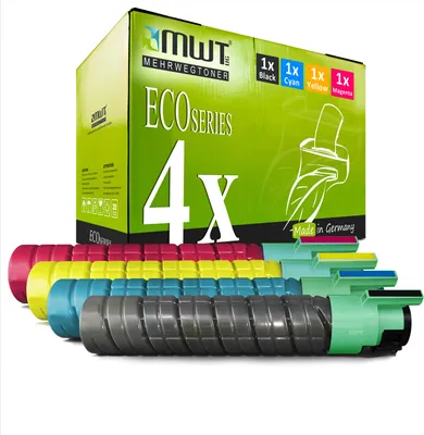 Produktbild von 4 Mehrwegtoner kompatible Lasertoner ersetzt Ricoh TYPE245 888280 888283 888282 888281 Mehrfarbig