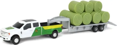 Produktbild von FORD F-350 mit Anhänger und 11 Heuballen., ERT45927, Maßstab1/64, ERTL