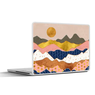 Produktbild von MuchoWow® Laptop Aufkleber Sticker Cover Pastell - Gold - Muster 36.5x27.5 cm - Laptop-Sticker