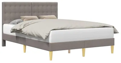 Immagine prodotto di vidaXL Giroletto con testiera in tessuto taupe 120 x 200 cm