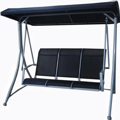 Produktbild von Primaster Hollywoodschaukel Ersatzdach Milano, 100% Polyester mit Polyurethan-Beschichtung, schwarz, witterungsbeständig, wasserabweisend, UV-Schutz (ohne Gestell)