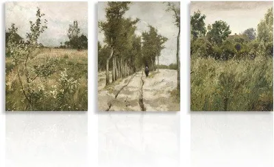 Produktbild von Rustikale Landschafts-Poster - Nachbildung - 3 Stücke - 30x40 cm - Leinwand