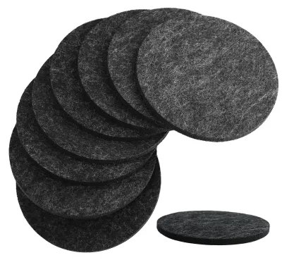 32 runde Filzuntersetzer, 10 cm, dunkelgrau, waschbar