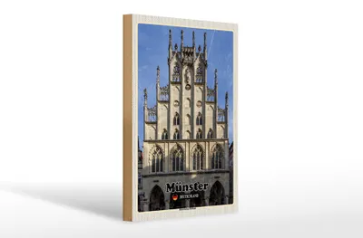 Produktbild von Holzschild Städte Münster Historisches Rathaus 20x30cm