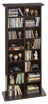 Immagine prodotto di VEVOR Armadietto Porta CD DVD da Pavimento, Mobile Contenitore 559x222x1295 mm Multimediale 8 Ripiani per CD DVD Libri Giochi Collezioni Ripiani Regolabili Uffici Camera da Letto Soggiorno, Marrone