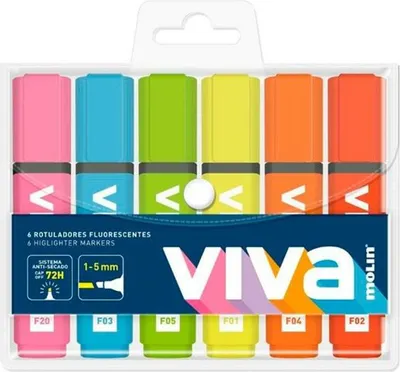 Productafbeelding van Set van 6 Molin VIVA viltstiften in verschillende kleuren