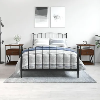 Produktbild von vidaXL Nachttische 2 Stk. Braun Eichen-Optik 40x42x55 cm Holzwerkstoff