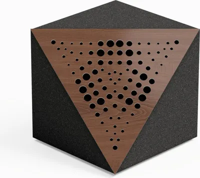 Immagine prodotto di Confezione da 2 – Trappola acustica angolare per soffitti "TRICUB-WILDS" | Schiuma acustica fonoassorbente con pannello HDF laminato perforato [noce]