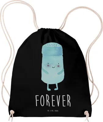 Produktbild von Mr. & Mrs. Panda Jutebeutel Beste Freunde Salz - Schwarz - Geschenk, wander rucksack, gym tasche, Beutel, Fehlende Keywords, leichter, Turnbeutel, Lustige Sprüche