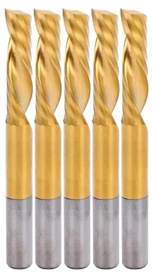 Produktbild von Hochgeschwindigkeitsstahl Frässchneider CNC 1 Flötenspiralrouter Bit Set 6x25x60 mm für Aluminium und Nichteisenmetalle