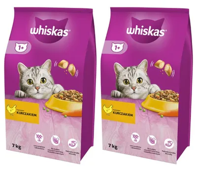 Produktbild von Whiskas Adult 2 x 7kg - Trockenfutter für Katzen mit Huhn und Gemüse