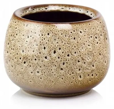 Produktbild von Polnix Keramik-Übertopf glasiert braun 17x13 cm
