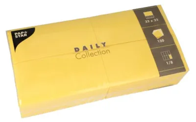 Produktbild von Servietten "DAILY Collection" 1/8-Falz 32 cm x 32 cm gelb