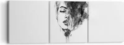 Produktbild von Bild auf Leinwand - Leinwandbild - 3 Teile - Frau Gesicht Abstraktion - 90x30cm - Wand Bild - Wanddeko - Wandbilder - Leinwanddruck - Bilder - Wanddekoration - Leinwand bilder - CA90x30-4934