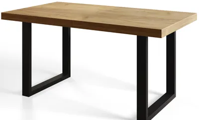 Immagine prodotto di Alpi Moebel, Tavolo da Pranzo Loft-U, Tavolo da Cucina Allungabile, Dimensioni: 140-240x80x77 cm, Gambe in Metallo Nere, Craft