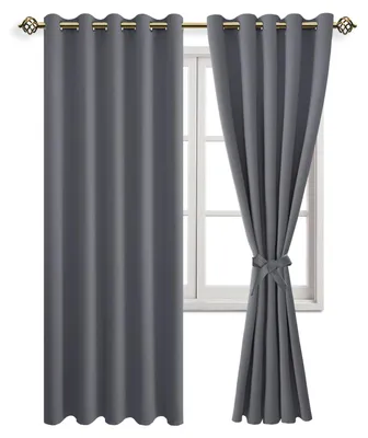 Verdunkelungsvorhänge mit Ösen, Grau, 2 Stk., 228x167 cm