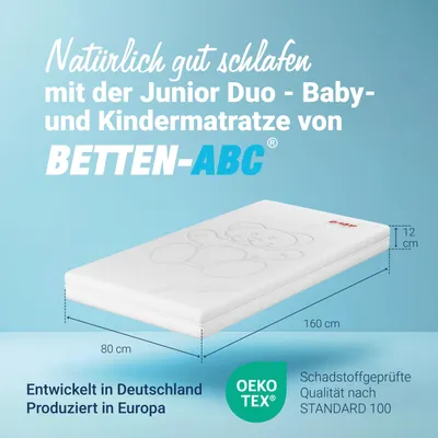 Produktbild von Betten-ABC Junior-Duo  Das Original  Kinder- matratze mit Rundum-Trittkante, Größe: 80x160