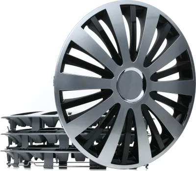Produktbild von 16" Zoll Radkappen Grau Schwarz Radzierblenden Radblenden FALCON SR CZ 16 LEOPLAST