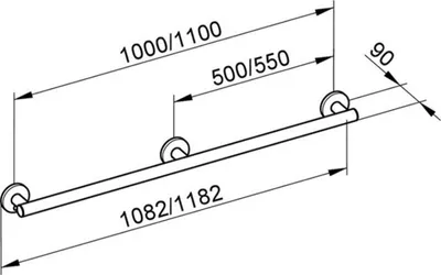 Produktbild von KEUCO KE Haltegriff PLAN CARE 1182mm Alu sil-elo vc