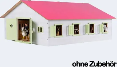 Produktbild von Kids Globe Spielzeug-Pferdestall mit 7 Boxen 1:24 Rosa 610189