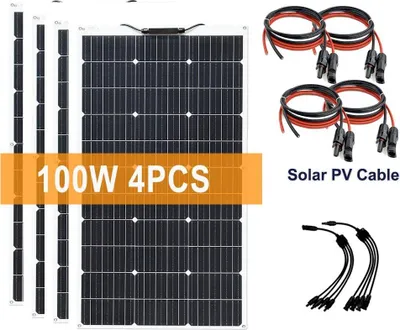 Obrázok produktu pre Solárny modul, 24% účinnosť, vodotesný dizajn, 4 ks s regulátorom