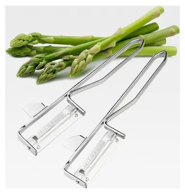 Produktbild von Sparschäler 2er Set – Schäler aus rostfreiem Edelstahl – Gemüseschäler mit Aushöhler – 15 cm x 4 cm