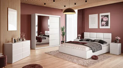 Obrázek produktu pro Ložnice SIMPLE bílá matná 140x200/ 95 cm Madryt 920