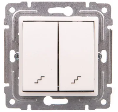 Immagine prodotto di Kos-Elektro System 510419, interruttore a due interruttori, da incasso, bianco