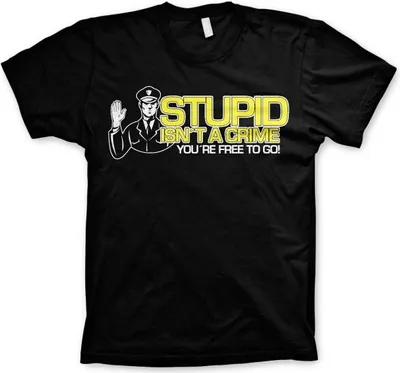 Produktbild von Stupid Is Not A Crime T-Shirt - Large - Black