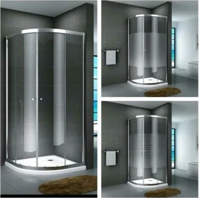 Produktbild von Glasdusche Fulda Set 5 cm 90 cm x 90 cm x 190 cm Teilsatiniert Duschtasse:mit Duschtasse und Ablauf