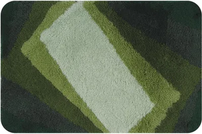 Produktbild von Spirella Badteppich Badematte „Kali“ Duschvorleger Mikrofaser Hochflor | flauschig | rutschhemmend | geeignet für Fußbodenheizung | 60x90 cm | Grün