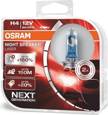 Produktbild von Osram Night Breaker Laser, 75 W, 12 V, H4, Halogen, 2 Stück(e)