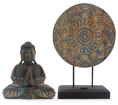 Imagen del producto de Buddha Feng Shui Set - Mandala Floral - Azul