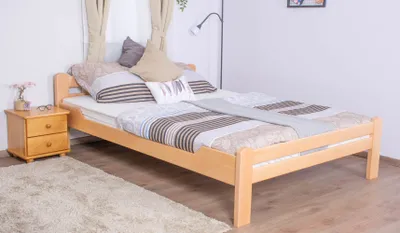 Produktbild von Doppelbett "Easy Premium Line" K4 in Überlänge, 160 x 220 cm Buche Vollholz massiv Natur