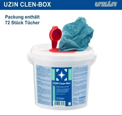 Produktbild von UZIN Clean Box Reinigungstücher entfernt Klebstoffreste schnelltrocknend 72 Stk.