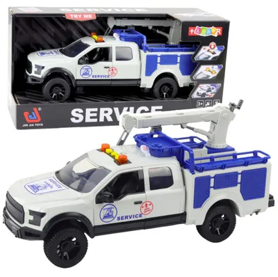 Produktbild von Lean Service-Lkw Mit Kran Lights Sounds Weiß 1:12