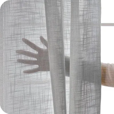 Obrázok produktu pre Unyqoos® Záclony vo voile – 2-dielna sada, čiastočne priehľadné záclony s okami, 140 x 225 cm, béžová, 100% polyester, moderné záclony do obývačky