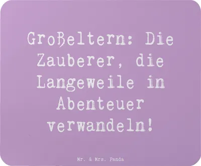 Produktbild von Mr. & Mrs. Panda Mousepad Spruch Großeltern Zauberer - Lavendeltraum - Geschenk, laptop mauspad, Weihnachten, Generationen, Enkelkinder, Geschenke, pc, Lächeln, Mouse Pad
