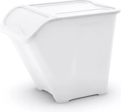 A white plastic storage box with a lid, shown from a slight angle on a white background.