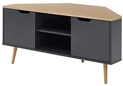 Produktbild von Eichen TV-Stand Antracitgrau 115 cm - Wohnzimmer TV-Regal