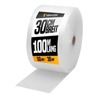 Produktbild von Luftpolsterfolie 30 cm x 100 m auf Rolle 2-lagig 45 my RECYCLING