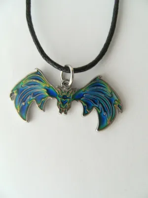 Produktbild von Stimmungskette Fledermaus, Kette Anhänger Modeschmuck Ketten Geschenke Schmuck Fledermäuse Tier