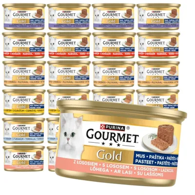 Produktbild von Purina Gourmet Gold Mousse, 24 x 85 g Nassfutter für Katzen, Geschmacksrichtungen